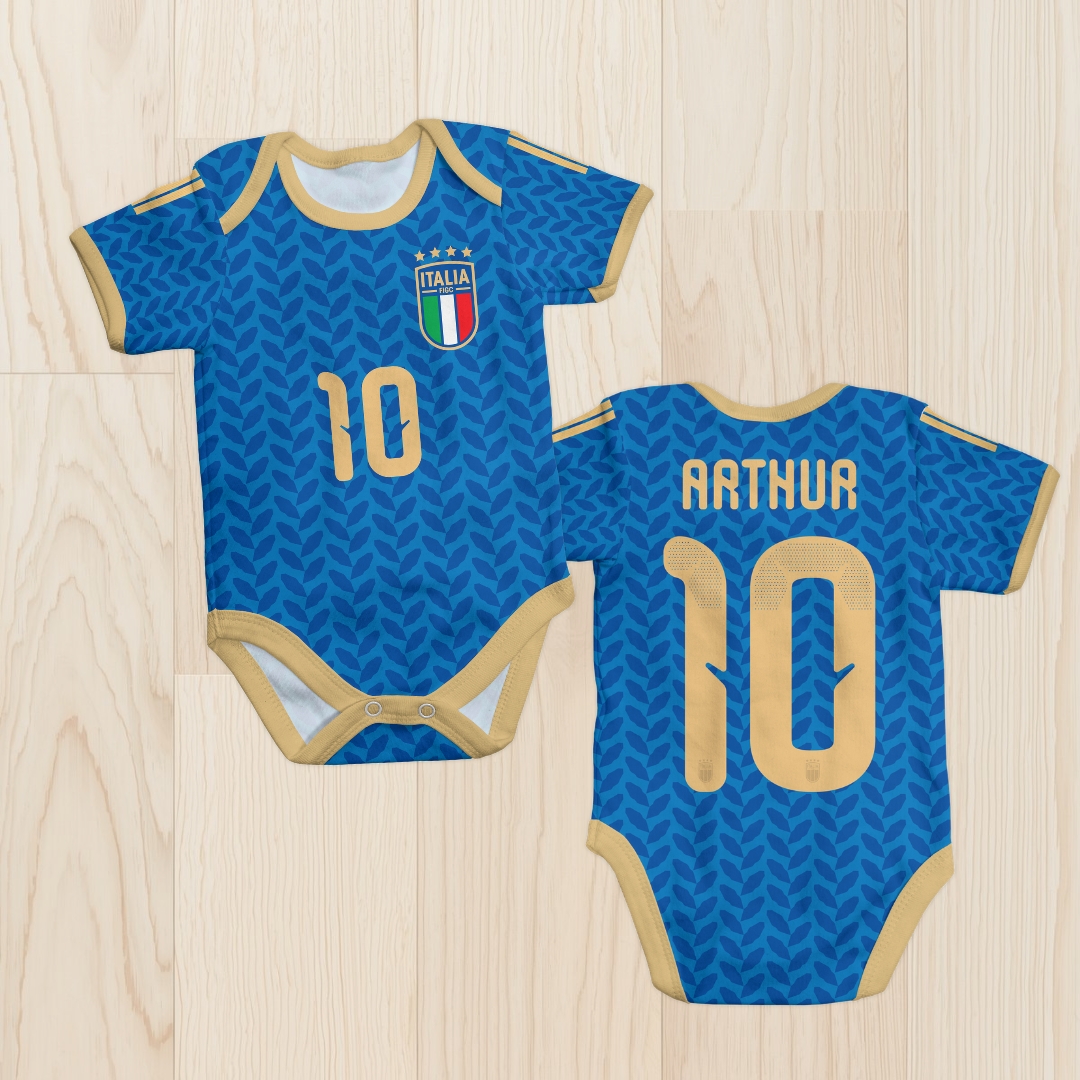Body de bebê - Seleção da Itália - Personalizado com nome e número