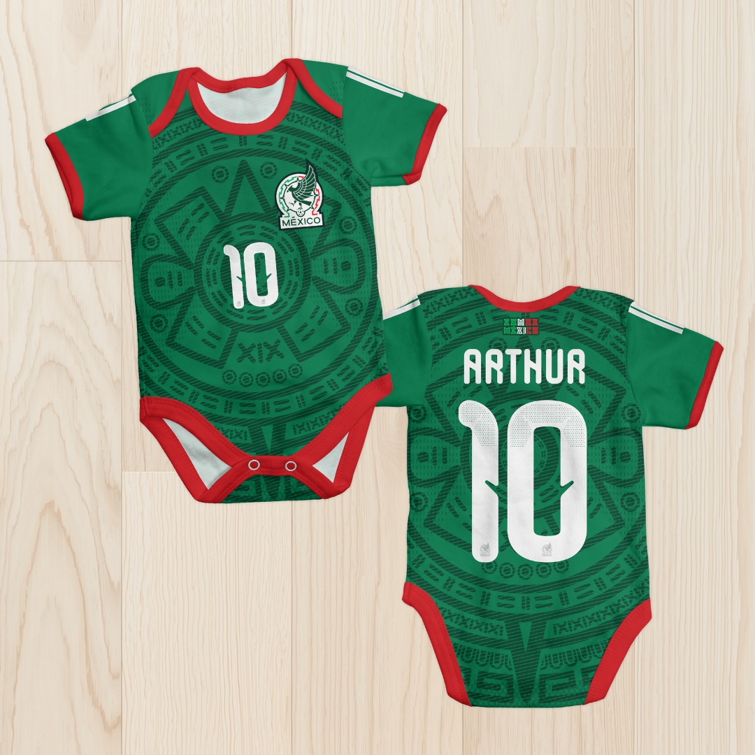 Body de bebê - Seleção do México - Personalizado com nome e número