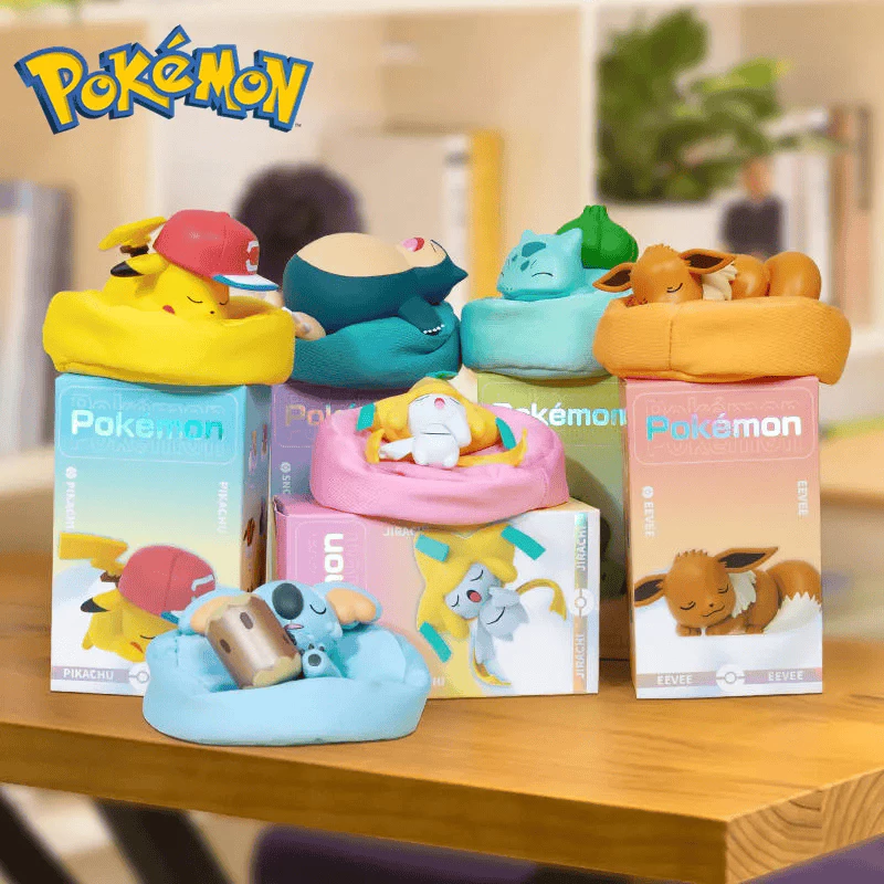 kit 6 Pokémons Dormindo na almofada - Bulbasaur / Eevee / Snorlax / Pikachu / Jirachi/ Komala