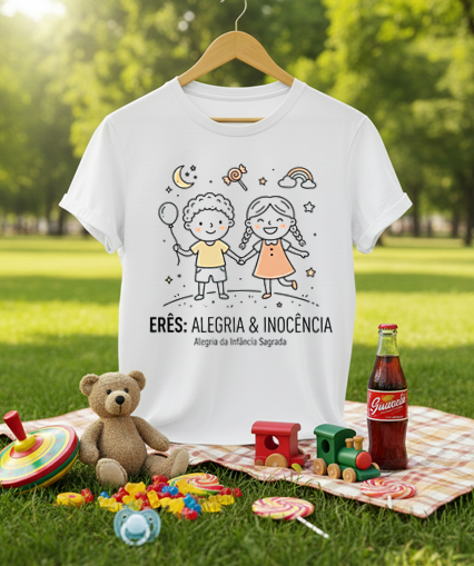 Camiseta Erês Alegria e Inocência Ibejada - Algodão 100% Premium