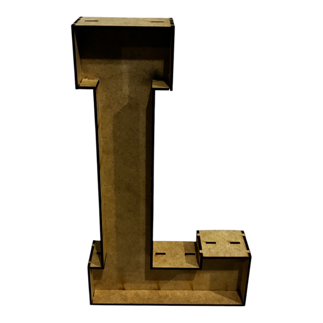 CÓD-AL04 LETRA EM CAIXA L 17X4,5X30 30 CM DE ALTURA