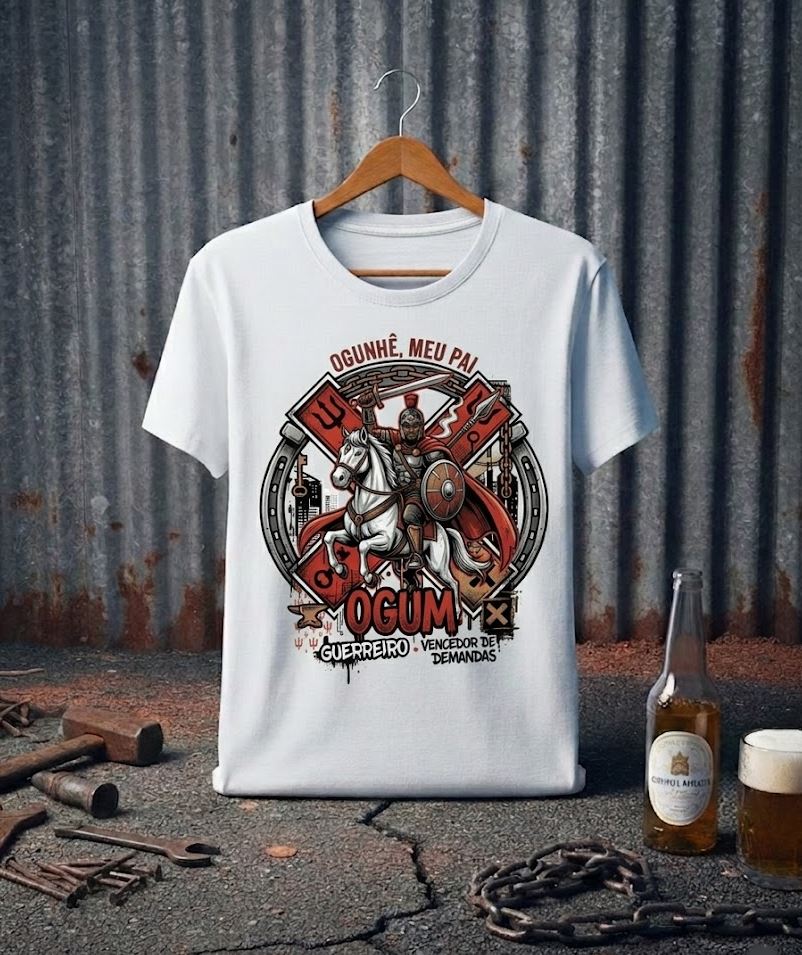 Camiseta Ogum Guerreiro Vencedor de Demandas - Algodão 100% Premium