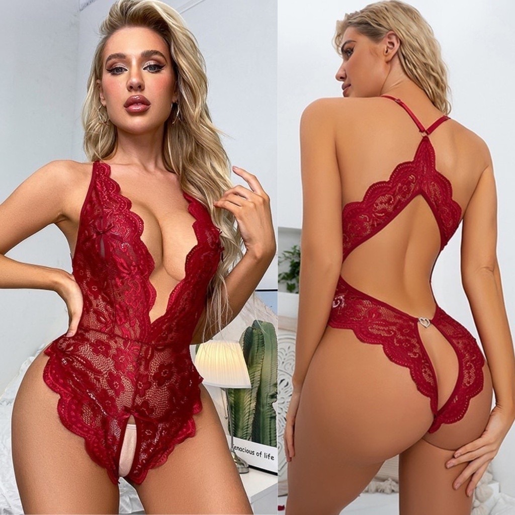 Body de Renda / Bori Lingerie Langerie Rendada / Frente Única / Virilha Aberta presentinho