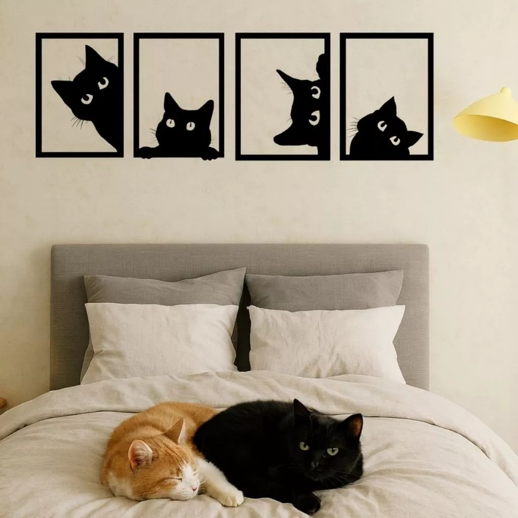 Kits 10 25 50 Quadro Decorativo Gatos