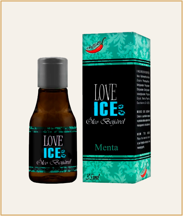 Gel Beijável Love Ice Menta: Óleo Excitante que Esfria 35ml