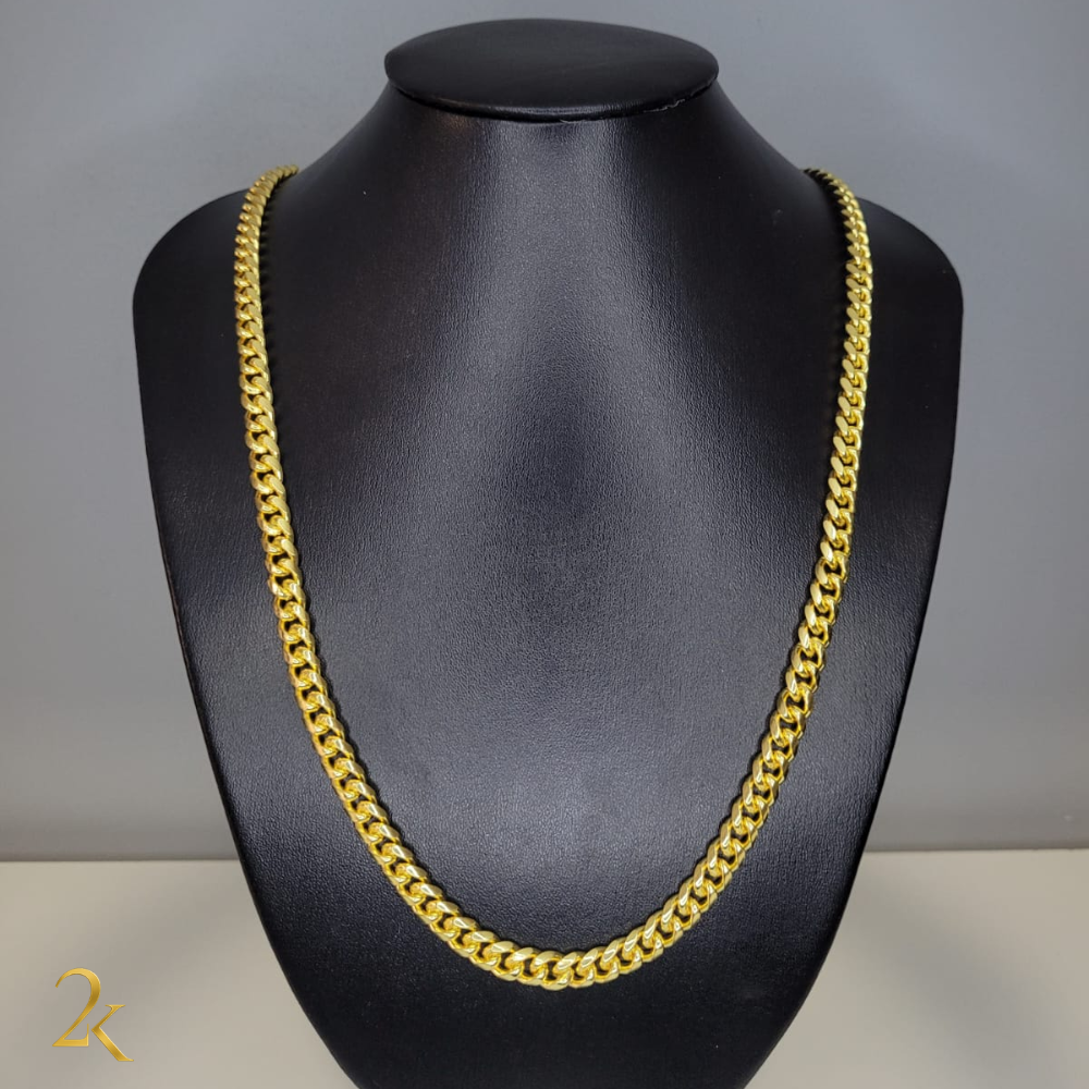 Corrente Cubana 8mm Banhada a Ouro 18k
