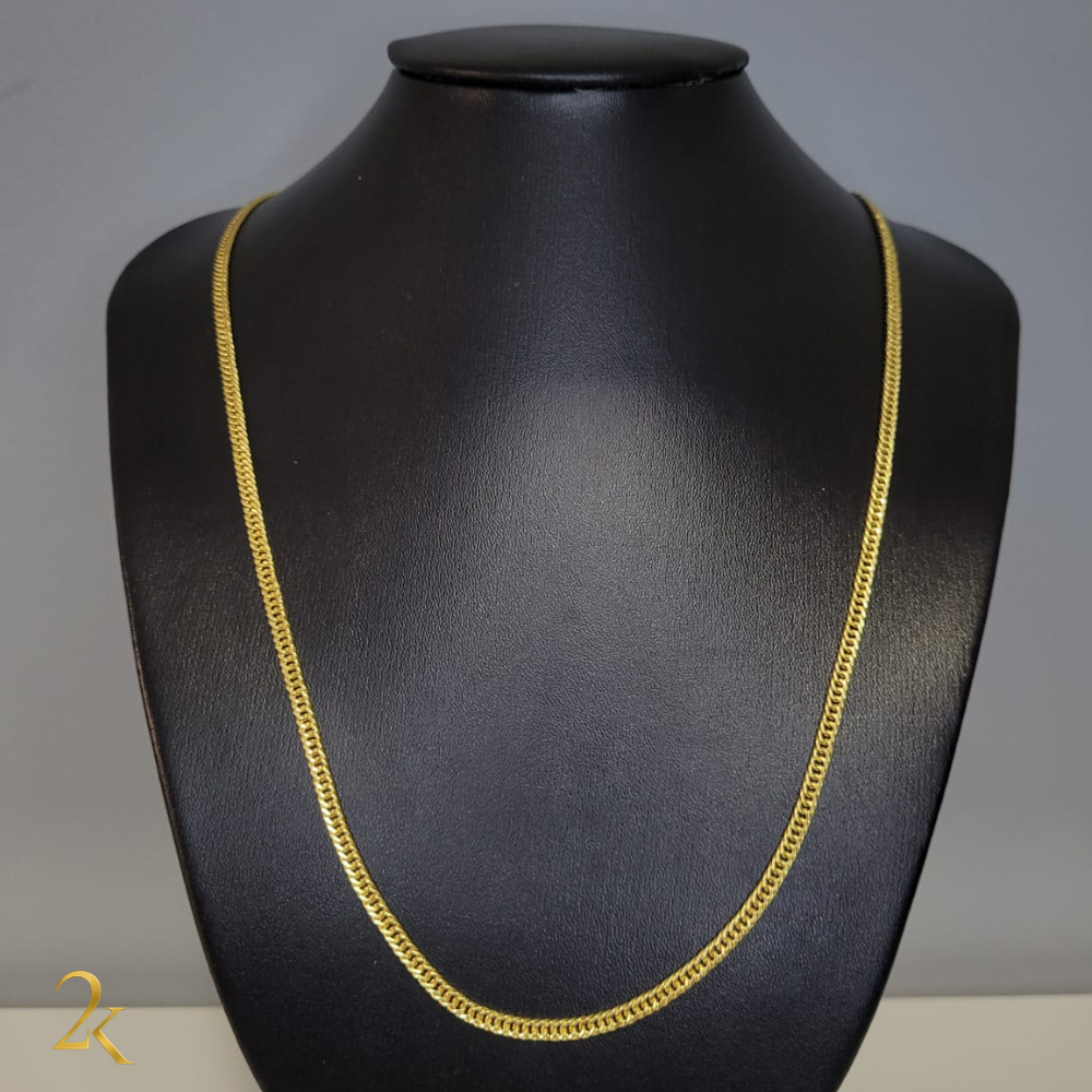 Corrente Grumet Dupla De 3mm Banhada a Ouro 18k