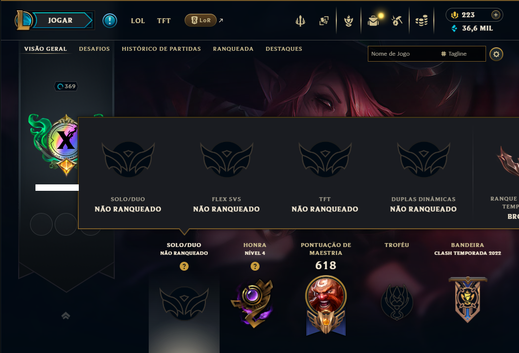 Unranked com TODOS os Champs e 166 Skins ( JG / ADC / ADC )