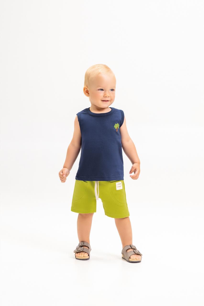 Conjunto Regata malha + bermuda moletinho