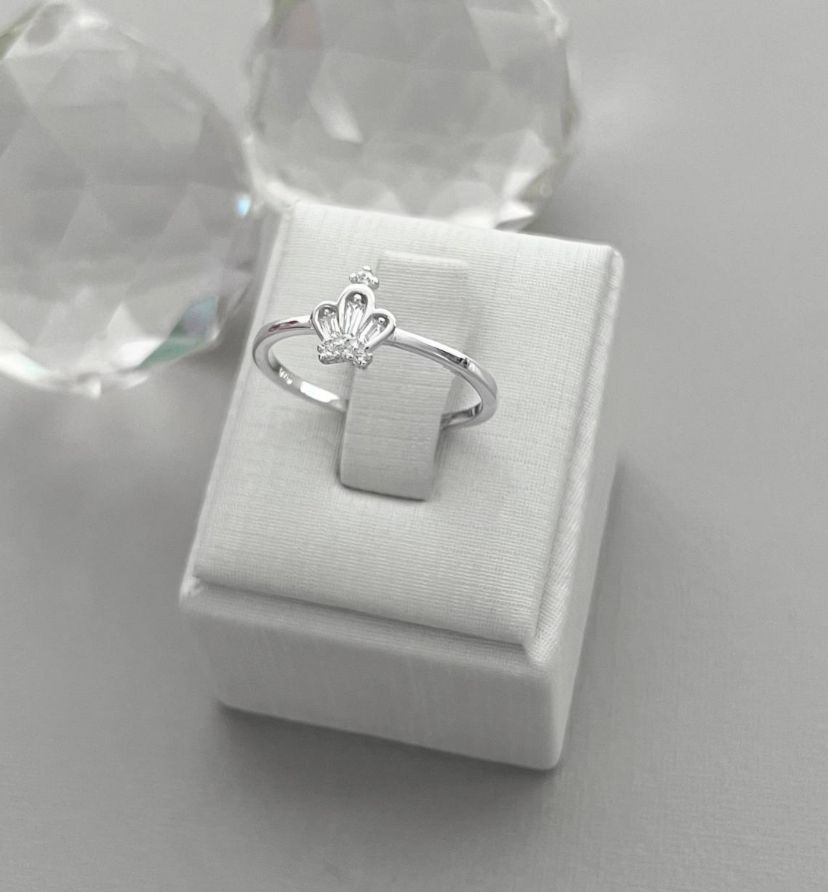 ANEL SOLITARIO COROA CRAVEJADA PRATA 925