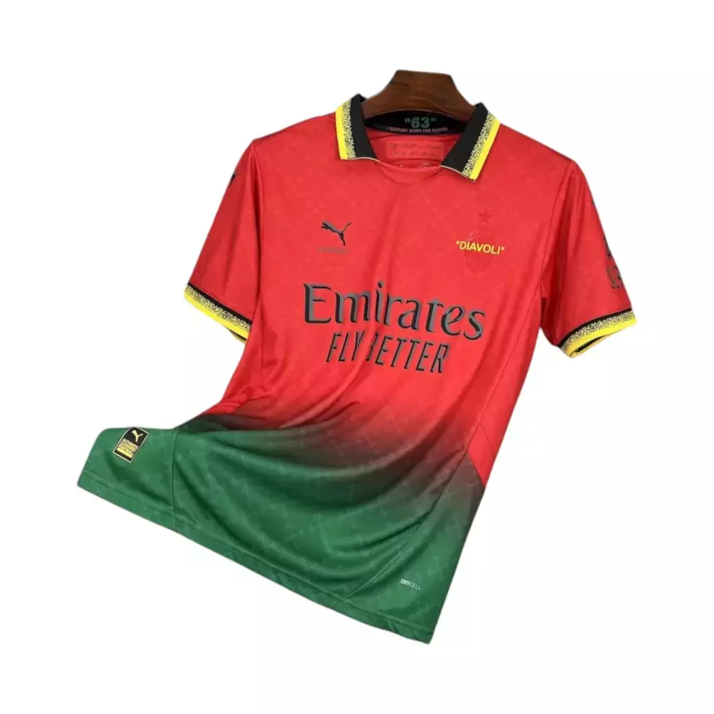 Camisa AC Milan x Off-White  IV 25/26 Torcedor Puma Masculina Vermelha
