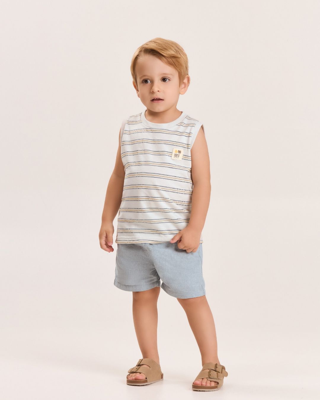 conjunto regata malha + bermuda curta resort tecido