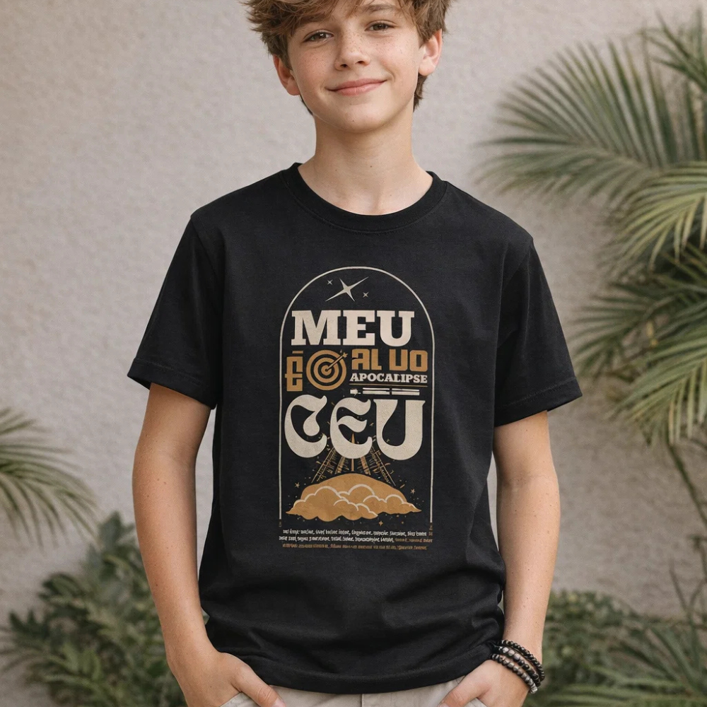 Camiseta Meu Alvo é o Céu | Preta| Coleção Declare e Profetize