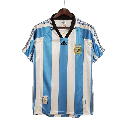 Camisa Seleção Argentina Retrô I 1998 Torcedor Adidas Masculina - Azul e Branco