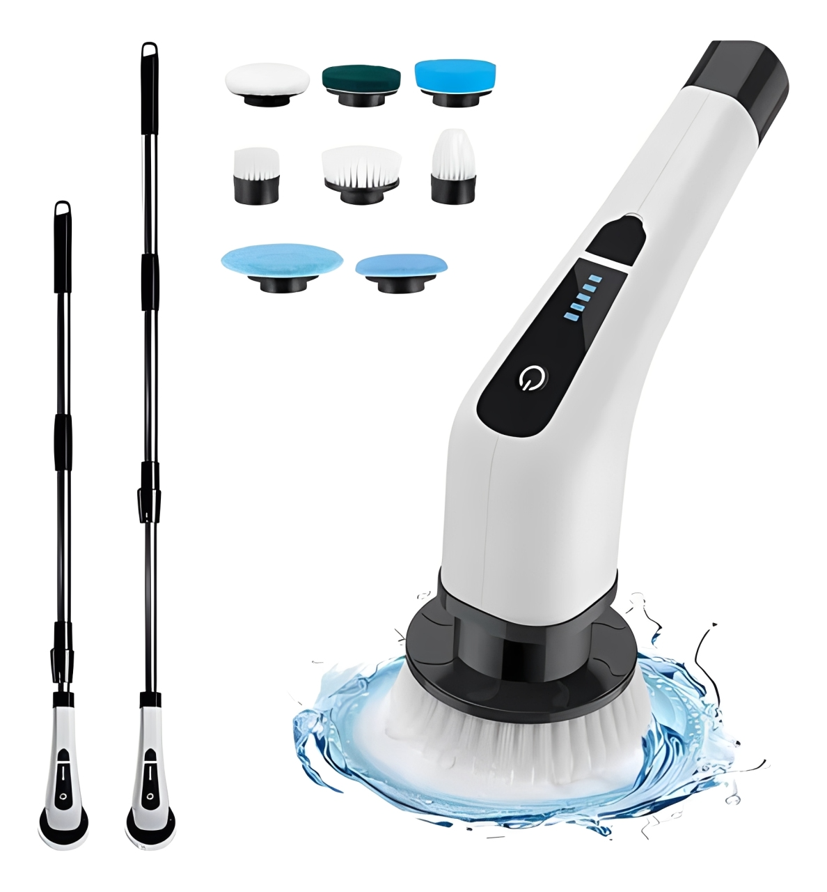 Escova de Limpeza Multiuso Elétrica Rotativa Sem Fio Cozinha Banheiro Vaso Sanitário Cabelo Prática Eficiente Top PlusX2