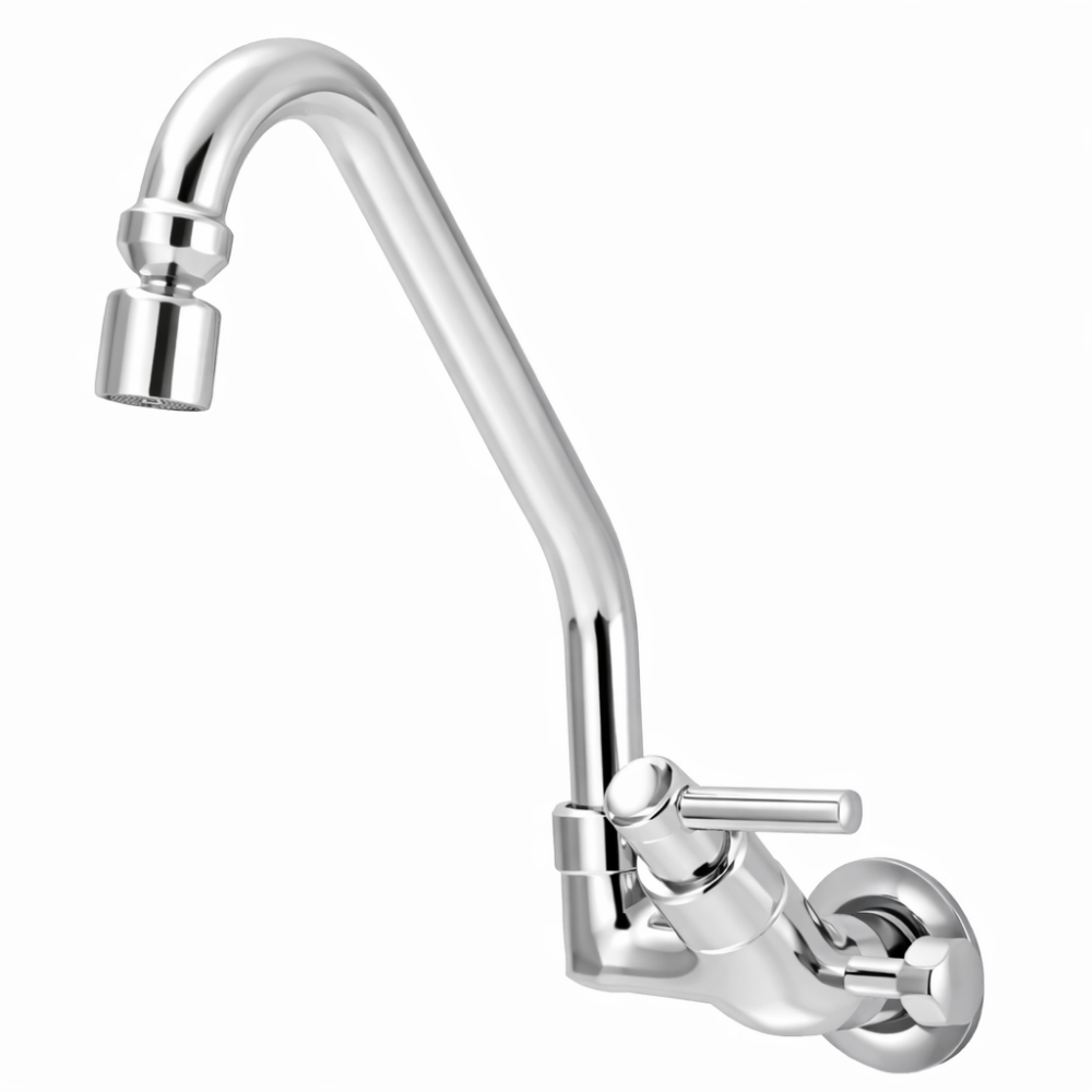 Torneira de Parede com Saída para Filtro   Bica Móvel Cromada