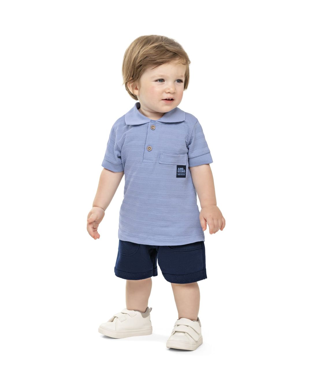 Conjunto malha gola polo com bermuda moletinho