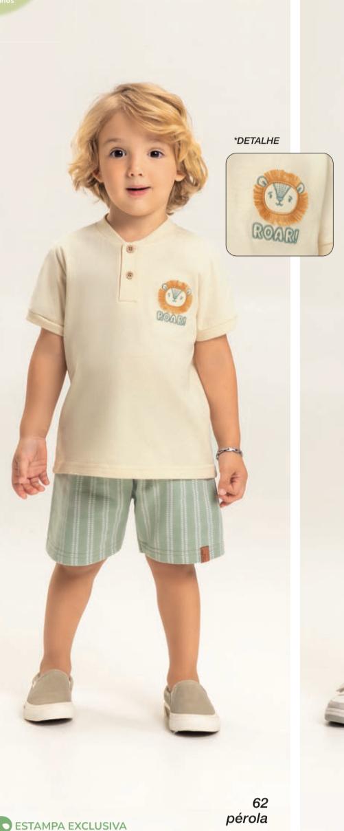 conjunto camiseta malha + bermuda moletinho estampado 04668