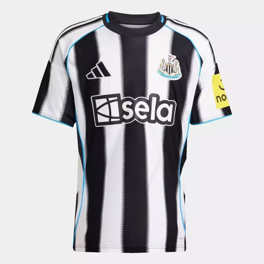 Camisa Newcastle United FC I 25/26 Torcedor Masculina Branca e Preta