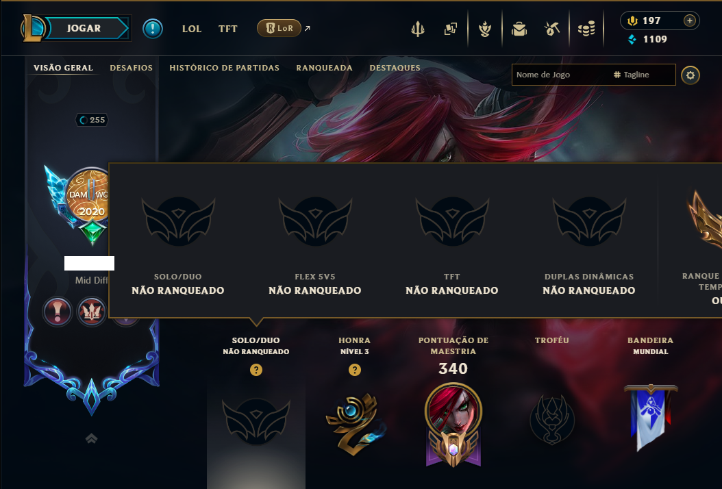 Unranked com 150 Champs e 216 Skins ( MID / ADC / JG )