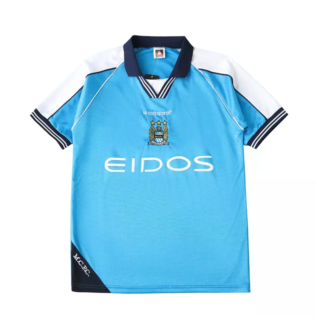 Camisa Manchester City Retrô 00/01 Masculina Azul