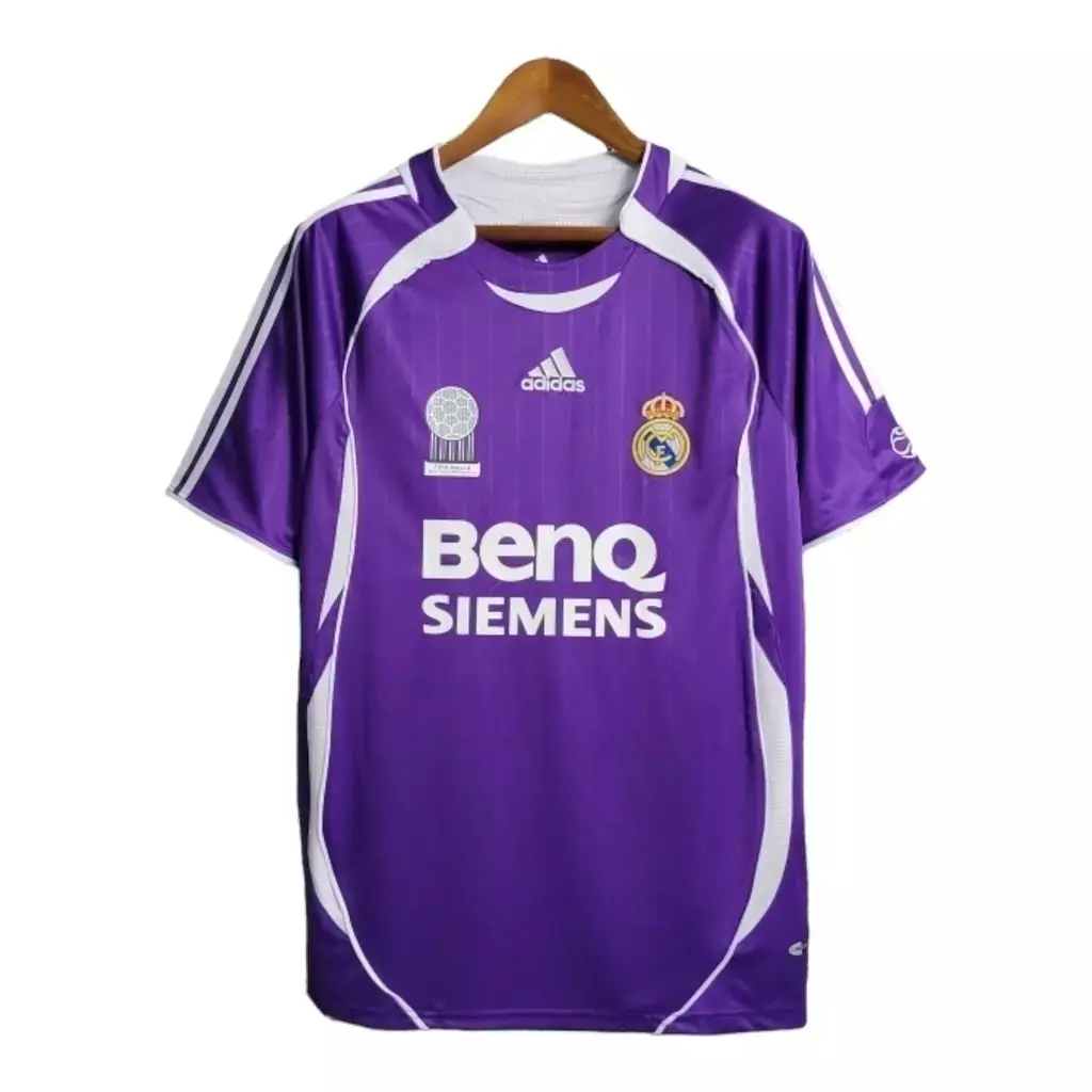 Camisa Real Madrid CF Retrô II 2006/07 Adidas Torcedor Masculina Roxa