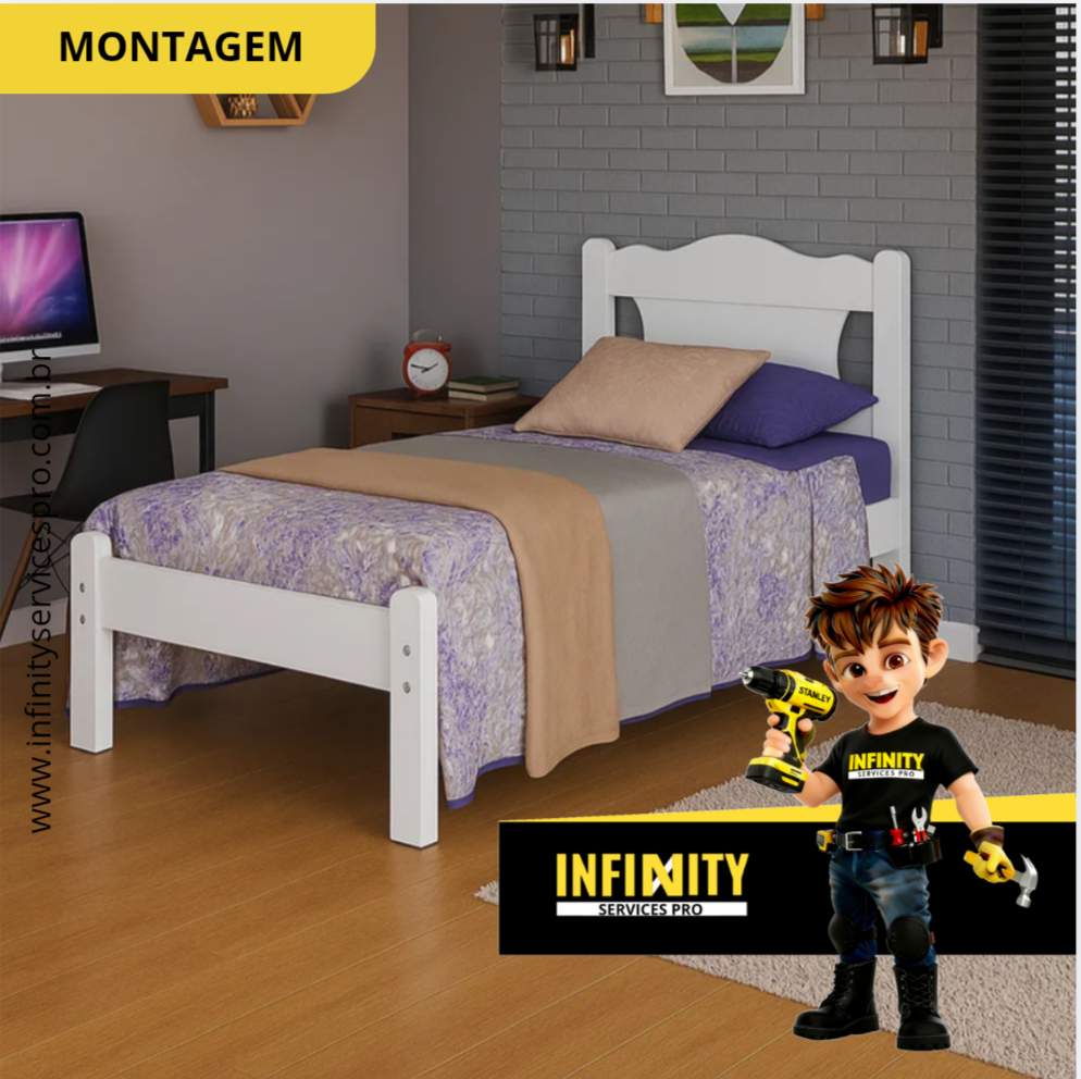 Montagem Cama de solteiro comum