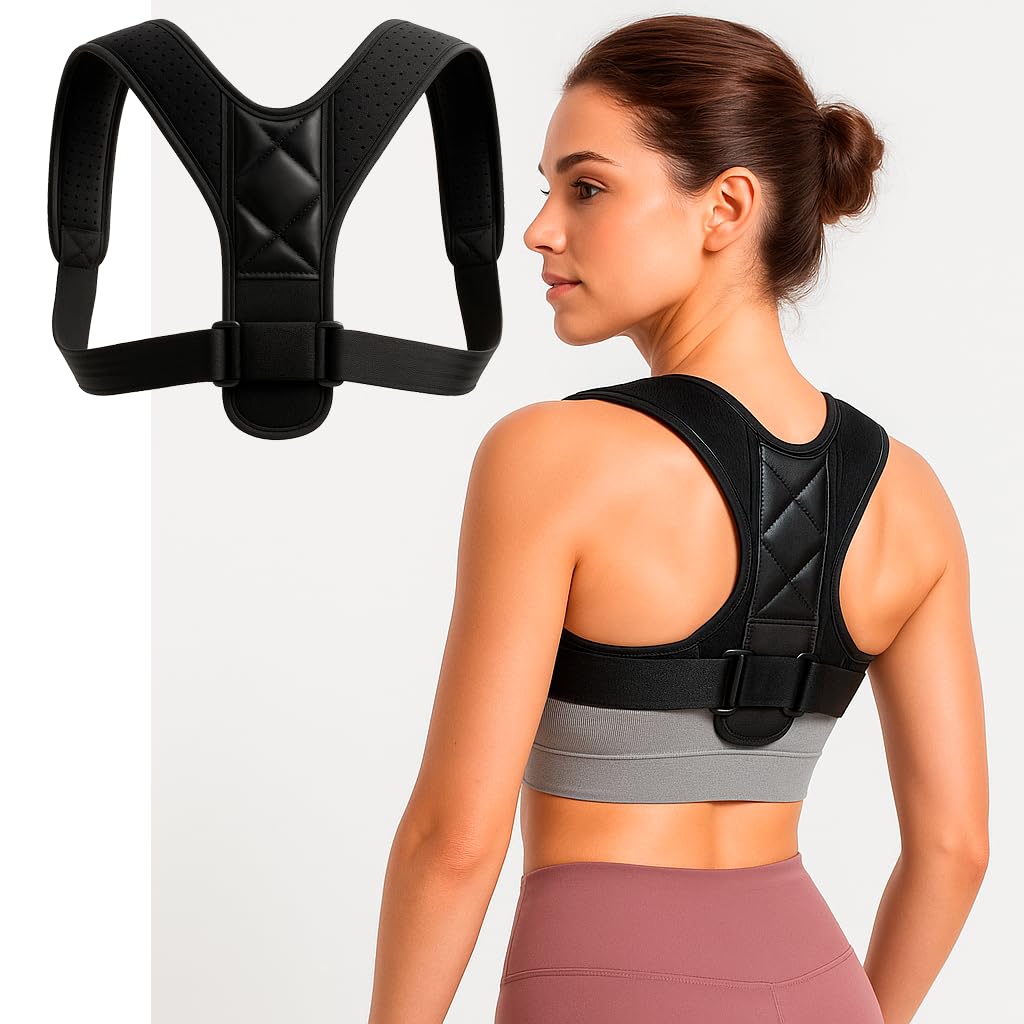 Corretor Postural Ajustável Unissex- Conforto & Alívio para Ombros e Coluna (P ao GG)