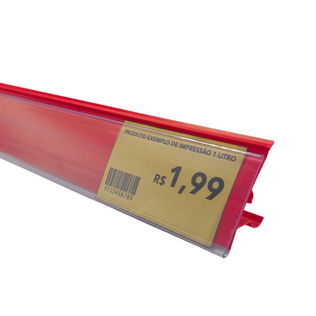 Porta Etiquetas Para Gondolas 97cm Vermelho