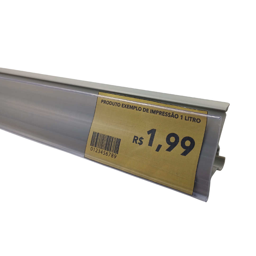 Porta Etiquetas Para Gondolas 97cm Cinza