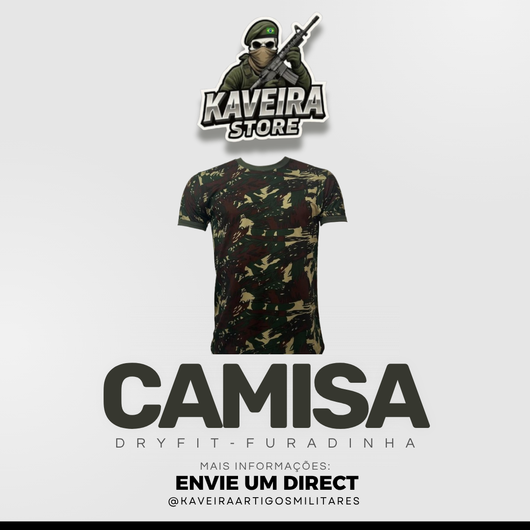 Camisa Camuflada Dry Fit - Malha Furadinha