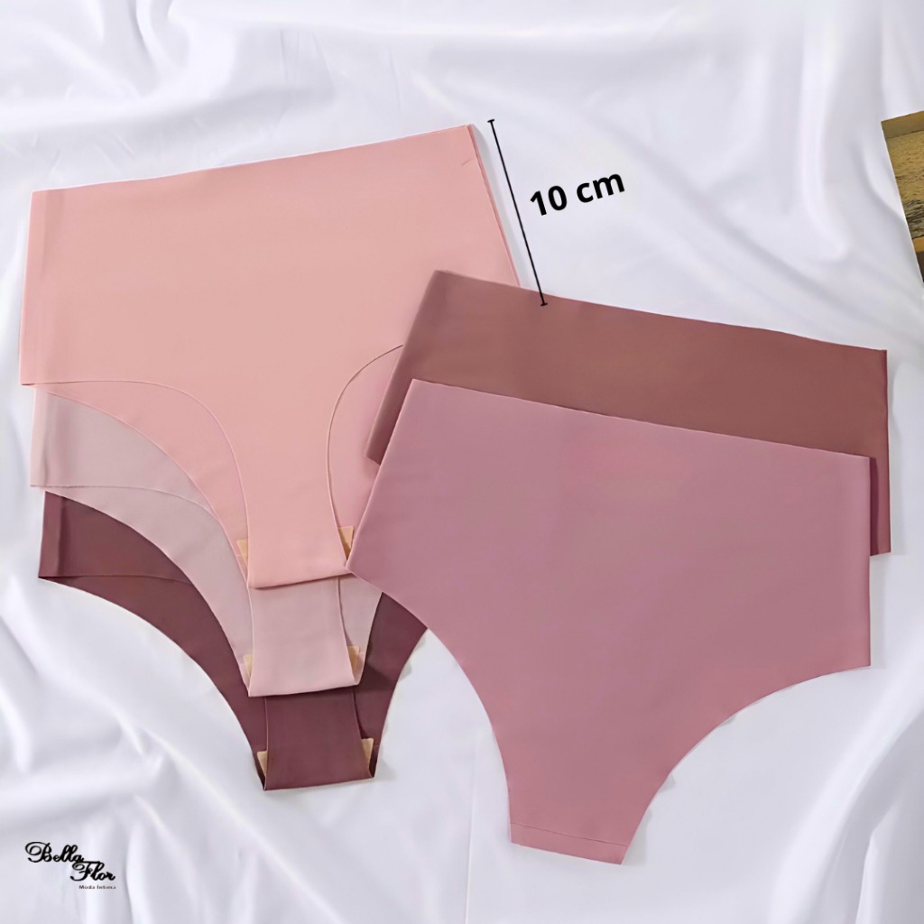 Calcinhas Cós Alto Sem Costura Corte a Laser Conforto Não Marca