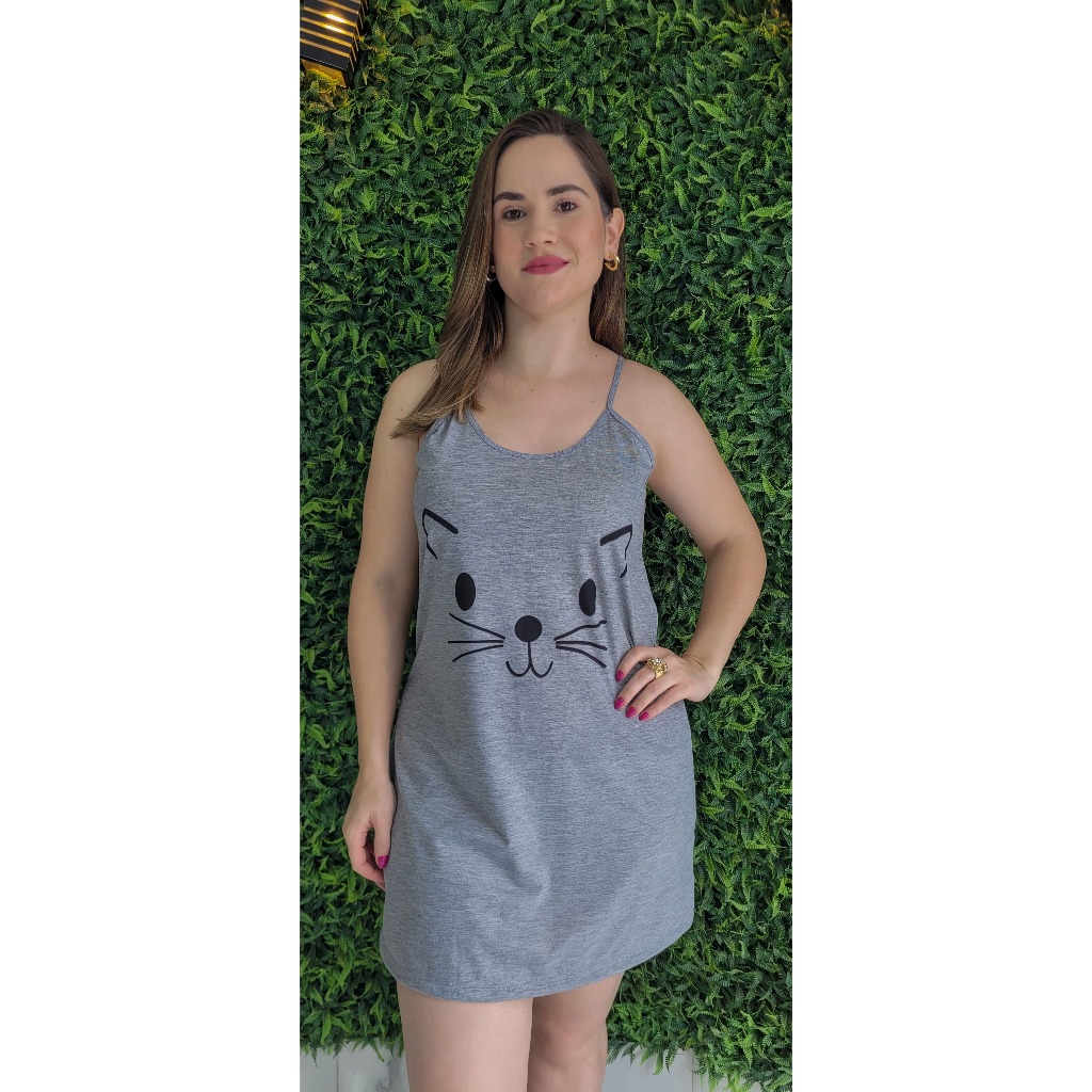 Pijamas Camisola Adulto Feminina Alça De Verão