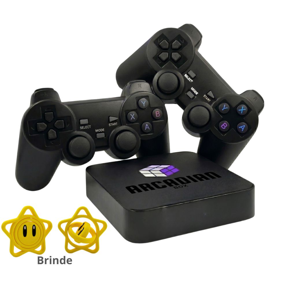 Arcadian Box Premium - Console Retrô 4K com 2 Controles Sem Fio + 10.000 Jogos