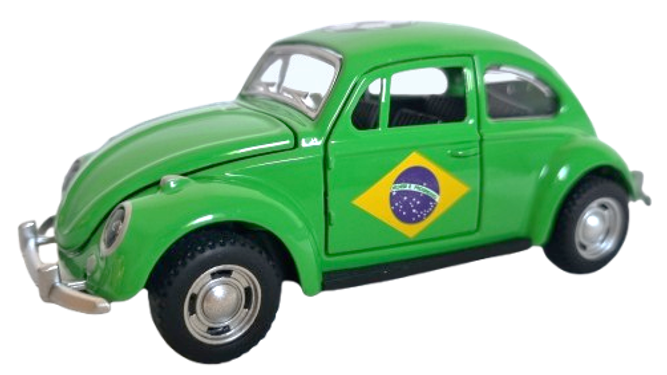 Miniatura Volkswagen Fusca Copa Brasil com abertura da tampa do motor