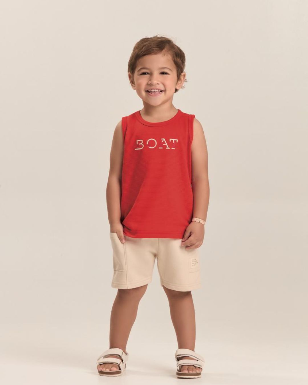 conjunto regata malha diferenciada + bermuda moletinho