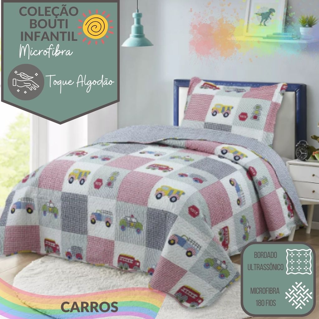 Colcha Cobre Leito Solteiro  Bouti Dupla Face Infantil Kids