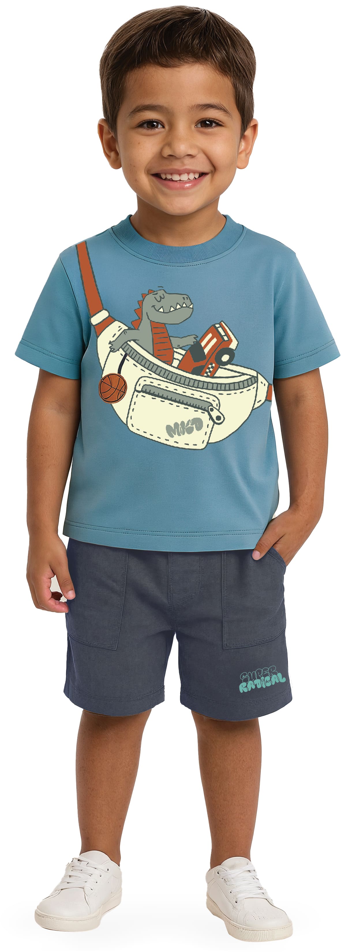 Conjunto Camiseta e Bermuda Dino Street Style da Malwee