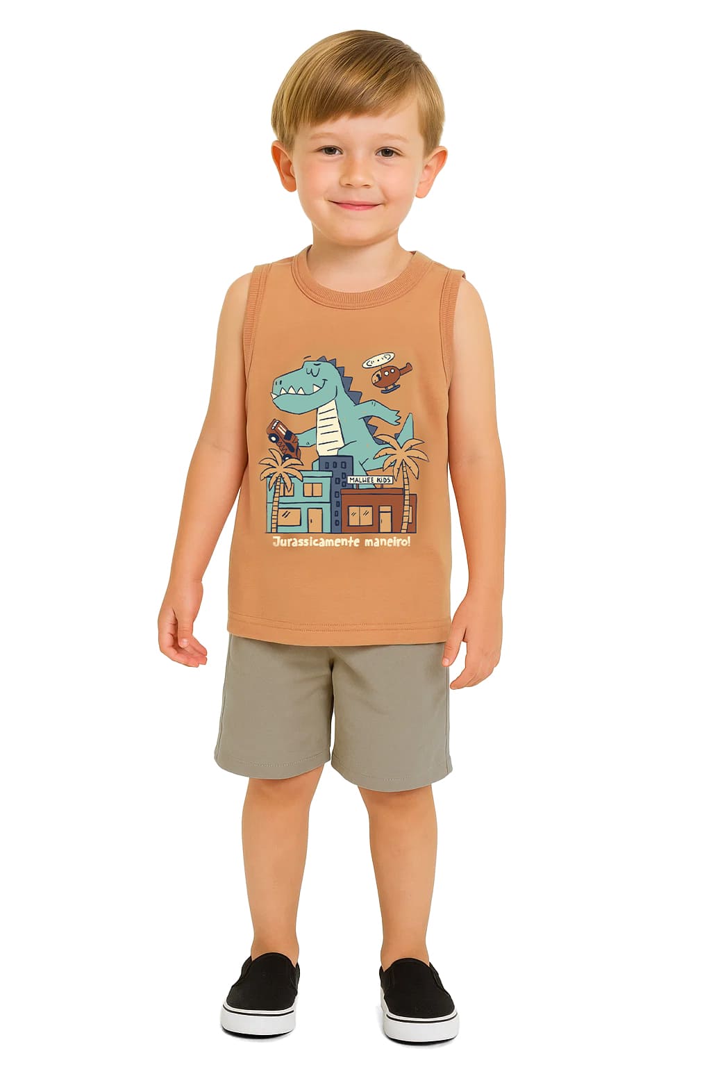 Conjunto Regata e Bermuda Dino da Malwee