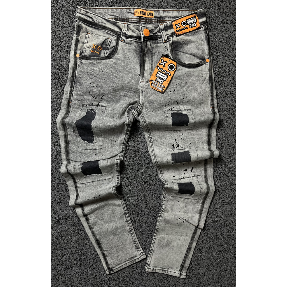 Calça jogador Brow Jeans Cinza claro