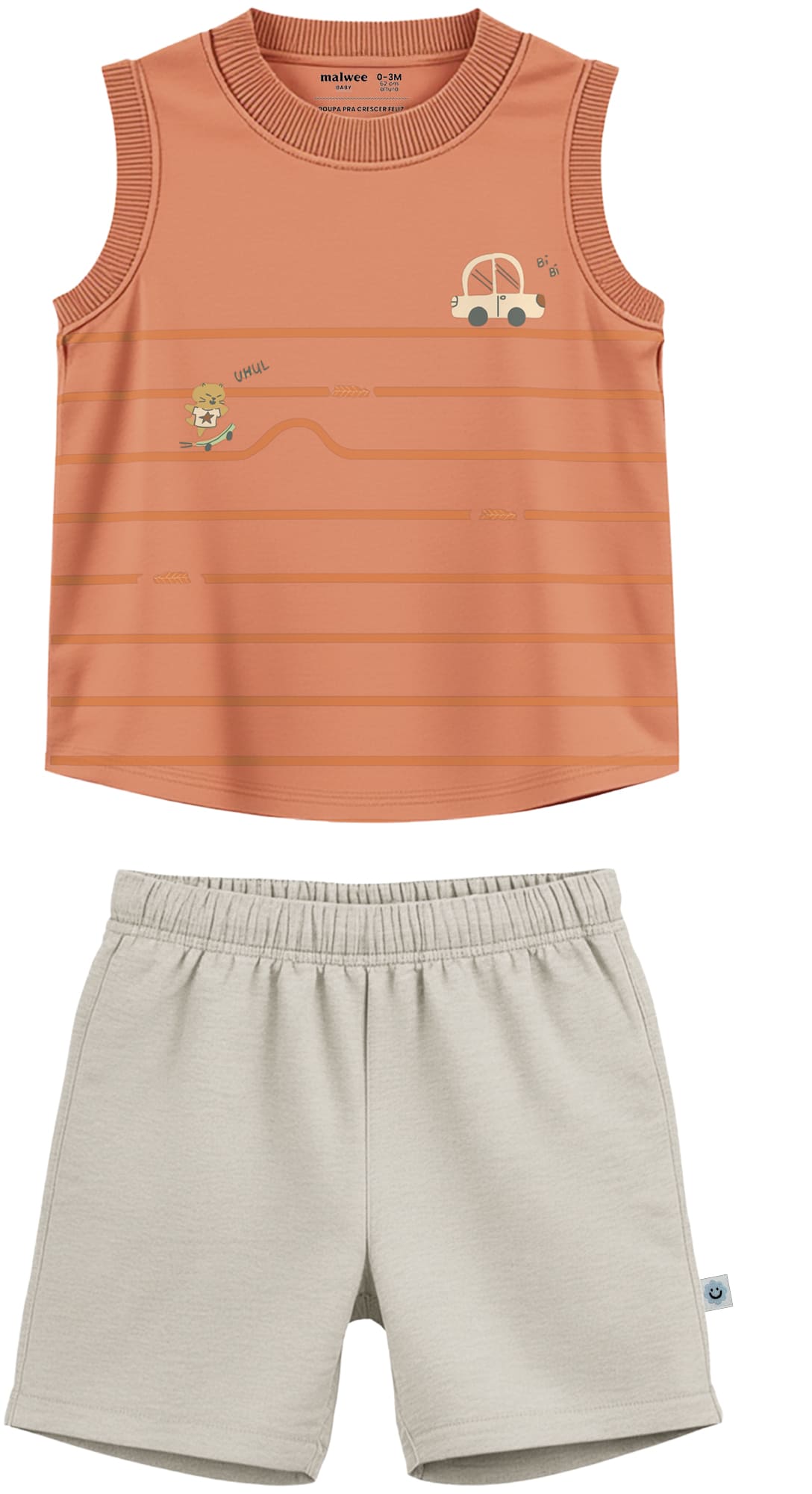 Conjunto Regata Street Car Divertida com Bermuda da Malwee