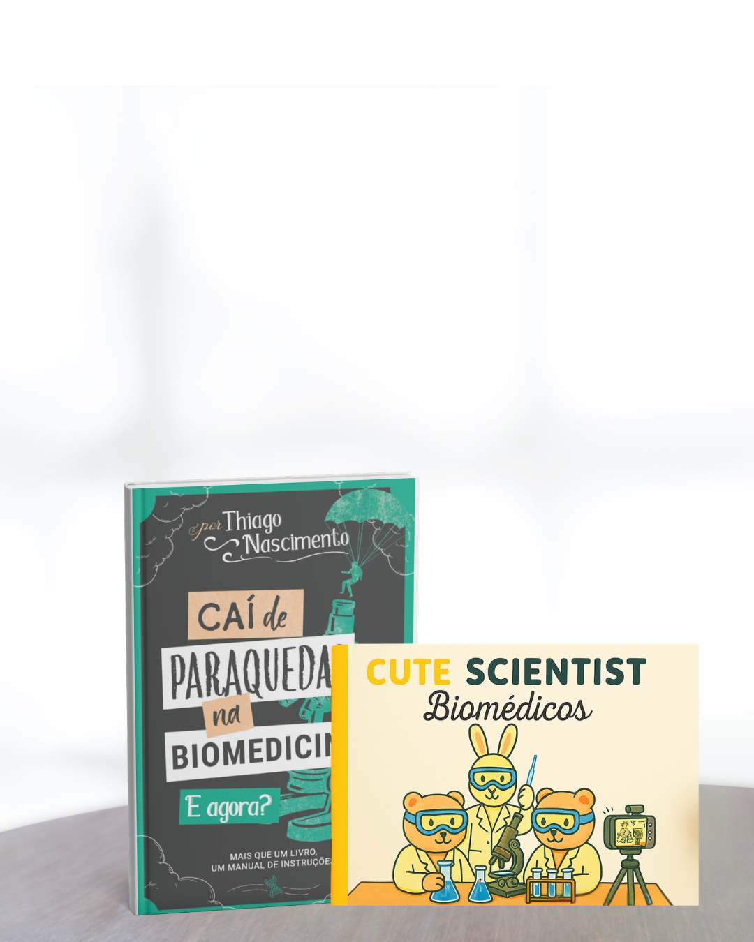 Combo Cai de Paraquedas na Biomedicina + Cute Scientist - livro de colorir