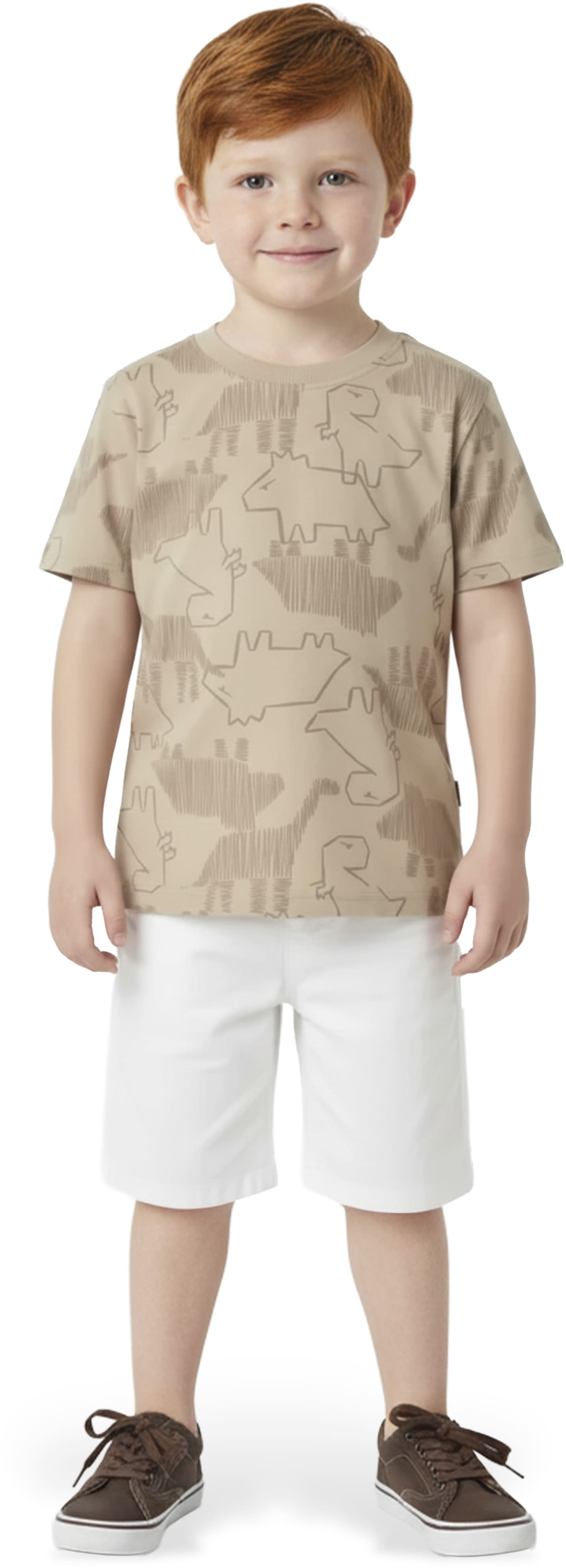 Camiseta Dino Minimalista Estilo Neutro da Malwee