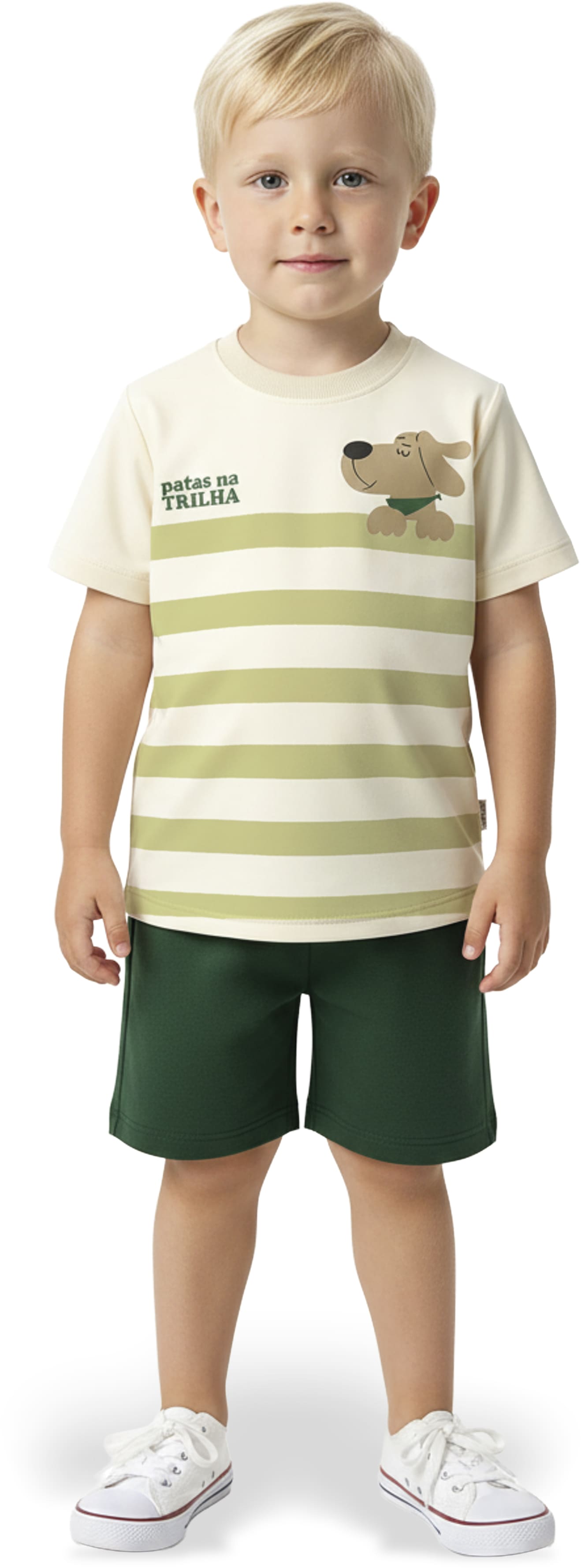 Conjunto Casual Listrado Cachorrinho Malwee