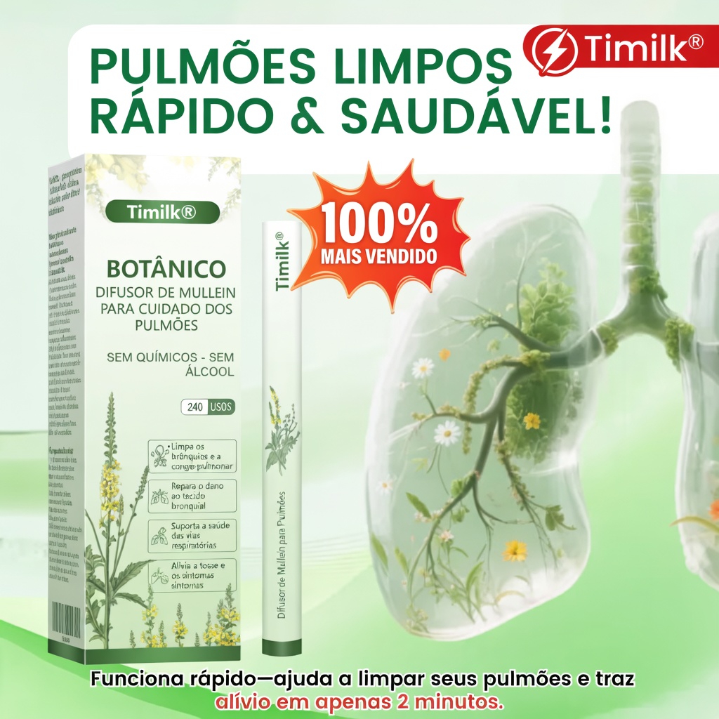Timilk LungCare | Recupera Capacidade Pulmonar | Elimina a Tosse Persistente em Minutos - COMPRE 3 PAGUE 2