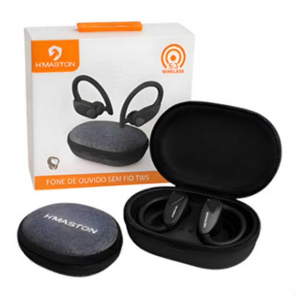 Fone de Ouvido Bluetooth TWS Sem Fio com Estojo de Carregamento   H'Maston