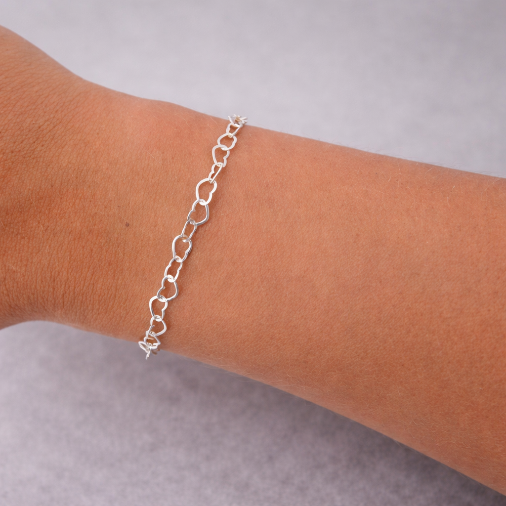 Pulseira Corrente de Corações