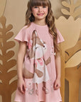 Vestido em Malha Fresh Rosa Aloha da Flora by Infanti