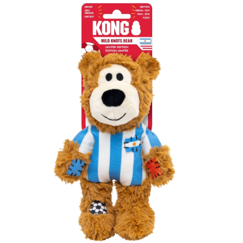 EDIÇÃO LIMITADA Pelúcia Para Cães Com Cordas no Interior Copa do Mundo Argentina Wild Knots Bear Médio - KONG