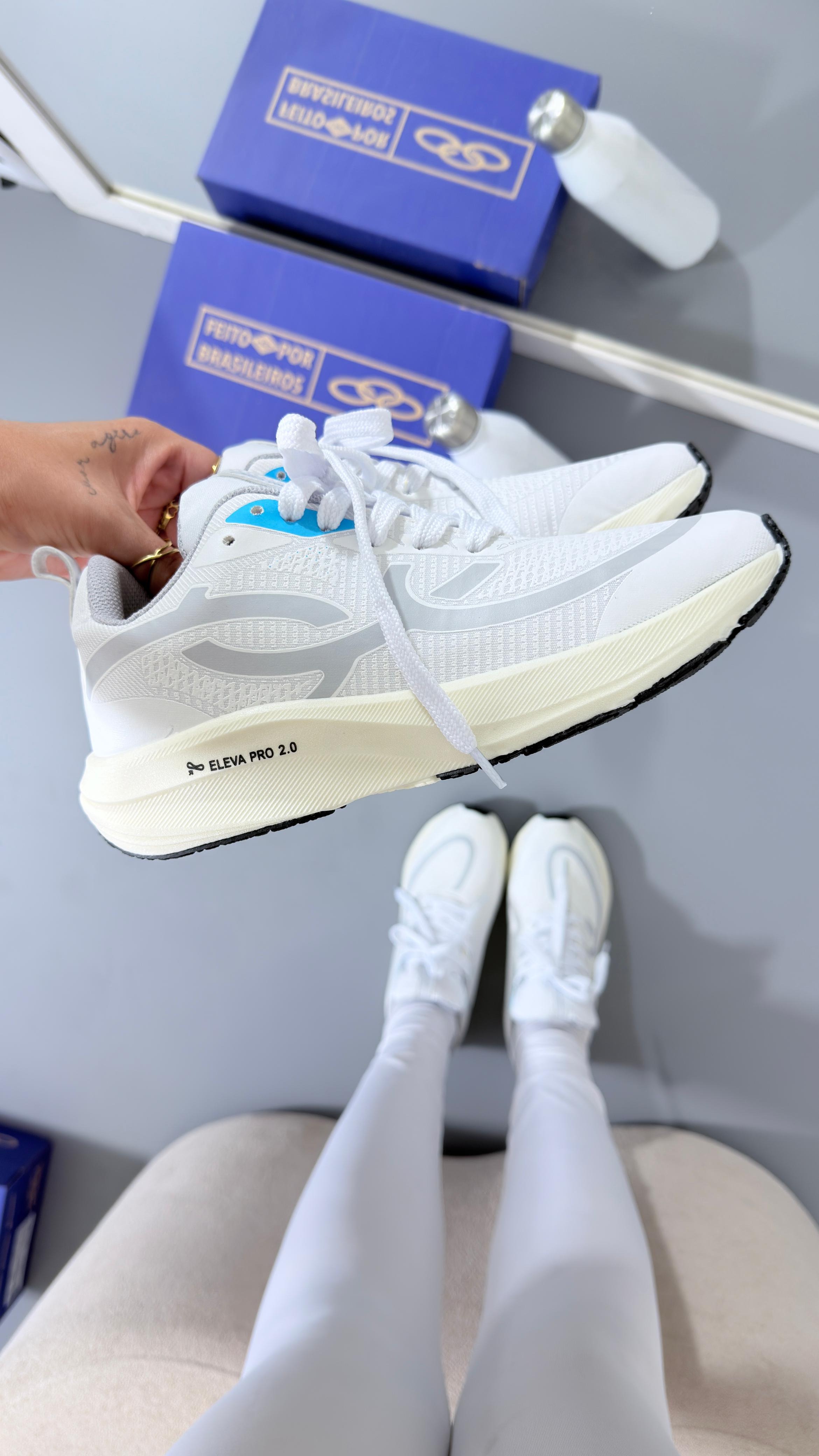 Olympikus Corre - Eleva Pro - 2.0 - BRANCO/CINZA - fresh